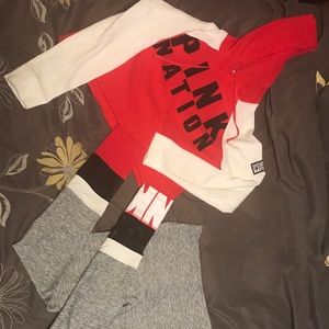 PINK high waisted leggings and crop hoodie set! ❤️